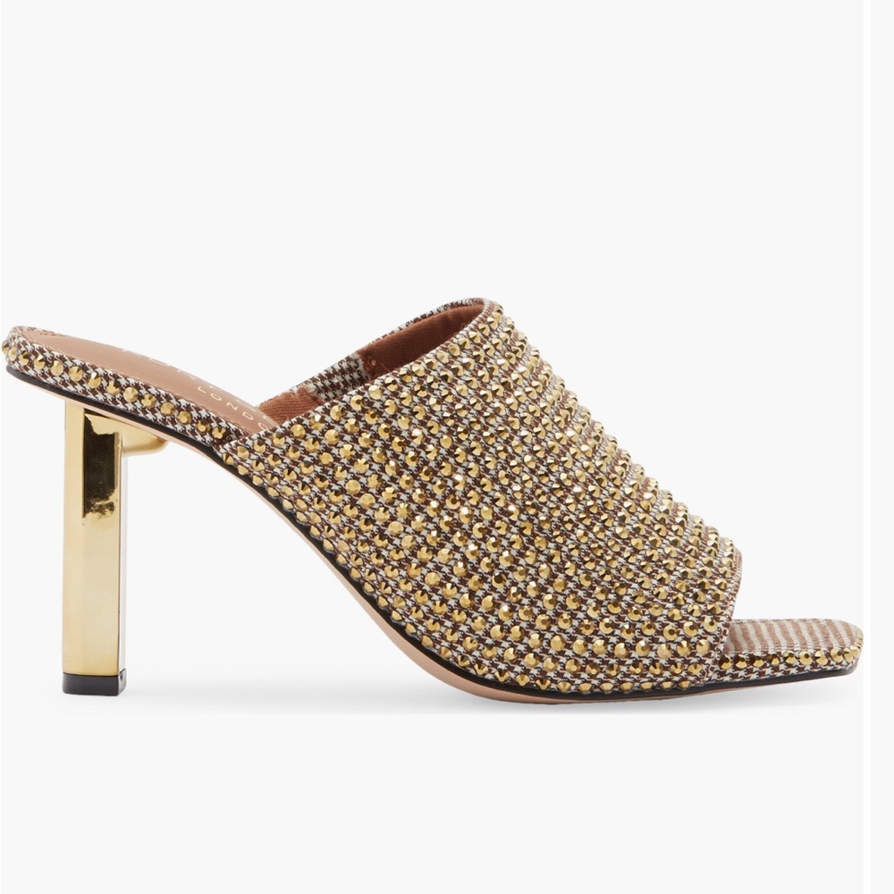 Kurt Geiger Gold Embellished Heeled Mules